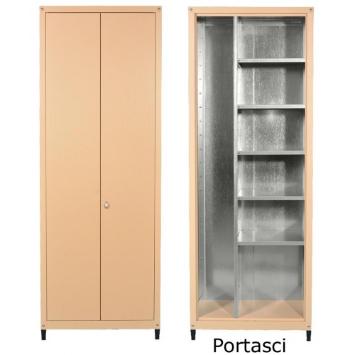 Mobile in metallo H 220 x L 80 portasci per esterno zincoplastificati