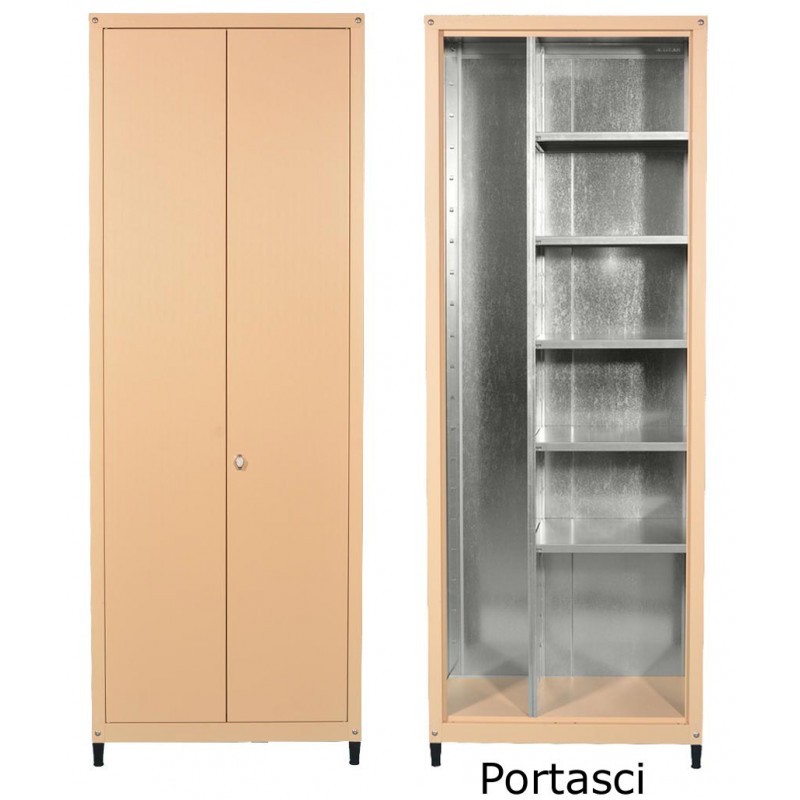 Mobile in metallo H 220 x L 80 portasci per esterno zincoplastificati