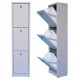 Mobile in metallo H 145 x L 36 x P 25 differenziata a 3 secchi per esterno zincoplastificati