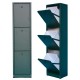 Mobile in metallo H 145 x L 36 x P 25 differenziata a 3 secchi per esterno zincoplastificati