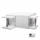 Tavolino salotto soggiorno legno laccato lucido bianco con 4 sgabelli modello Yuri