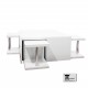 Tavolino salotto soggiorno legno laccato lucido bianco con 4 sgabelli modello Yuri