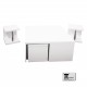 Tavolino salotto soggiorno legno laccato lucido bianco con 4 sgabelli modello Yuri