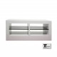 Base porta TV bifacciale laccato lucido bianco con mensole laccato nero modello Sirio