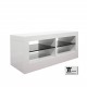 Base porta TV bifacciale laccato lucido bianco con mensole laccato nero modello Sirio