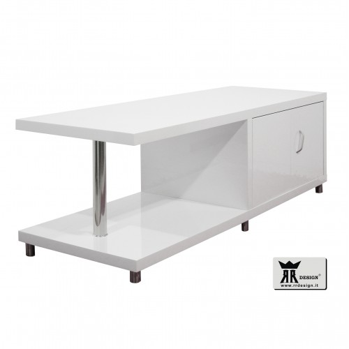 Porta TV madia salotto soggiorno laccato lucido bianco modello Lex