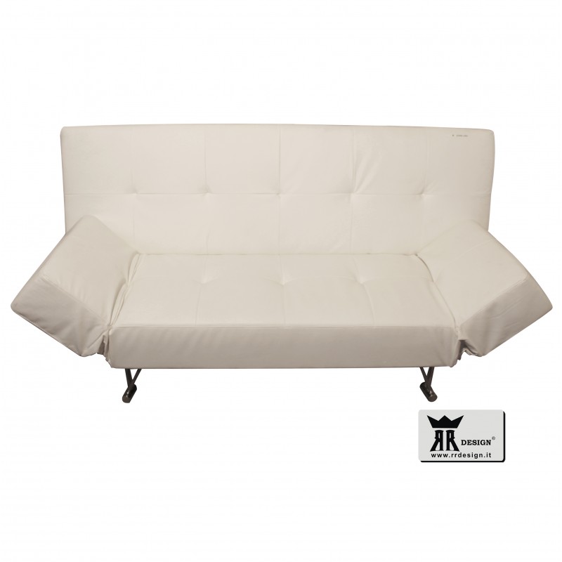 Divano letto in ecopelle click clack modello Marcy